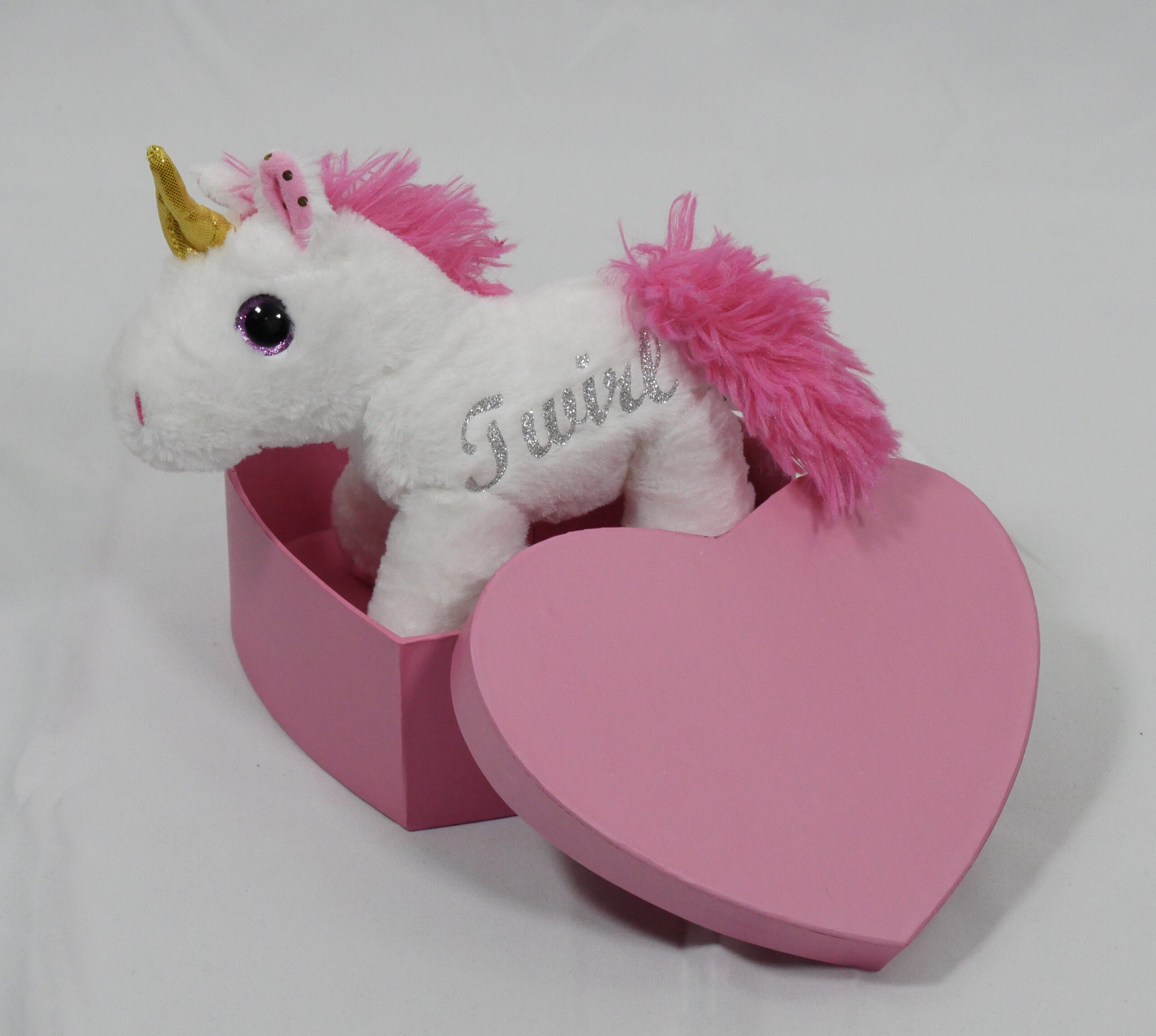 Doudou licorne blanche personnalisable